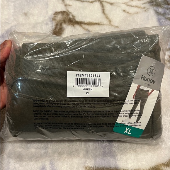 NWT Hurley Men Fleece Jogger GREEN - size XL - cozy winter comfy - Picture 2 of 10